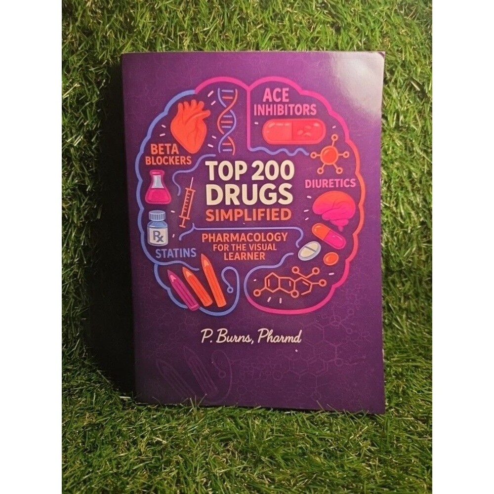Top 200 Drugs Simplified Pharmacology Coloring Book & Study Guide Over 300+ p...